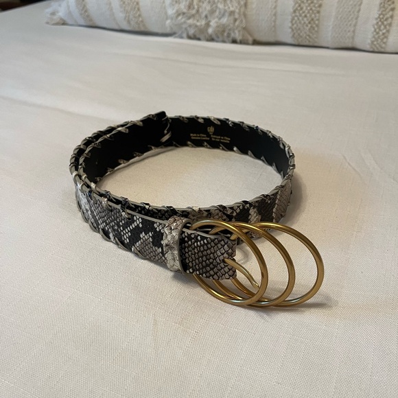 CAbi Serpent Belt with Gold Double Ring Buckle - Picture 3 of 5